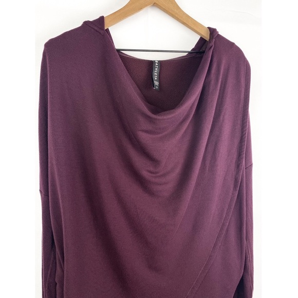 Athleta Purana Wrap Sweatshirt Hoodie Oversized Slouchy, Spiced Cabernet - S - Picture 5 of 10